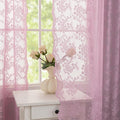 YJ YANJUN Vintage Lace Curtains 84 Inches Long-Victorian Floral Pattern Lilac by YJYANJUN