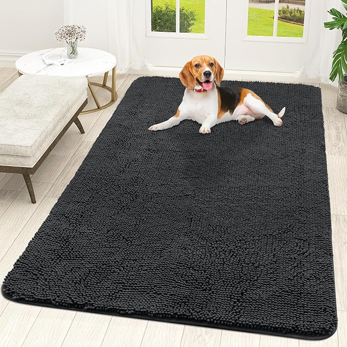 OLANLY Dog Door Mat for Muddy Paws 59x35, Super Absorbent Chenille Mud Mat | by OLANLY