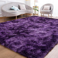 Goideal Fluffy Rug for Bedroom Living Room, 3x5 Purple Area Rugs, Faux Fur Shag by Goideal