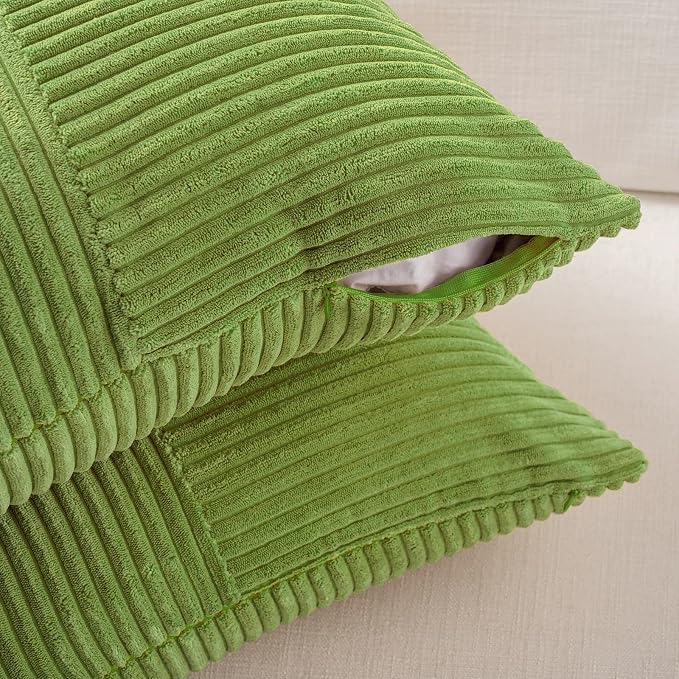Fancy Homi Set of 2 Lime Green Long Lumbar Decorative Throw Pillow Covers 12x24 - Image 4