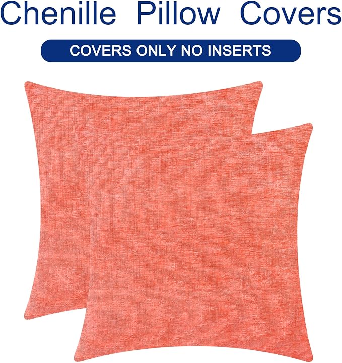 CaliTime Decorative Couch Throw Pillow Covers 16 X 16 Inches Living Coral | - Image 6