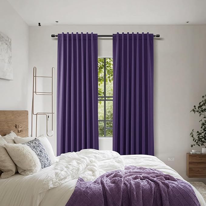 Guken 100% Blackout Curtains 108 Inch Length 2 Panels Set - Image 8