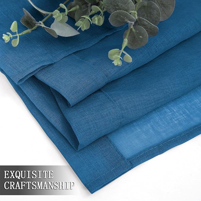 Tollpiz Short Sheer Tier Curtains Linen Textured Half Kitchen Curtain Sheers - Image 7