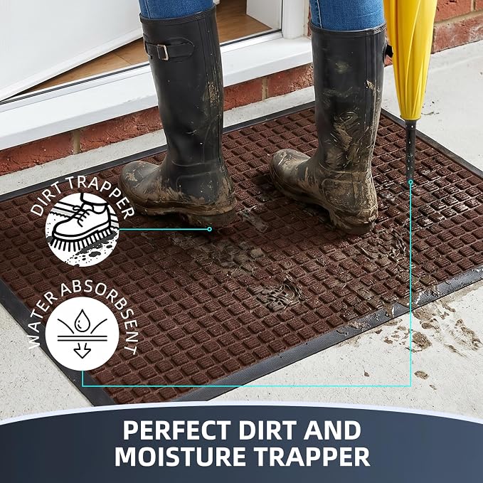 Front Door Mat Outside Entrance, Heavy Duty Waterproof Doormat | 73"x46" - Image 3
