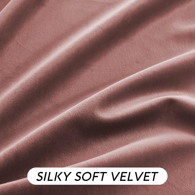RYB HOME Wild Rose Pink Velvet Curtains 90 inches Long - Image 5