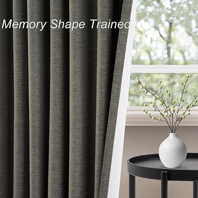 Topfinel 105 Inch Long Linen Blackout Curtains - Image 5