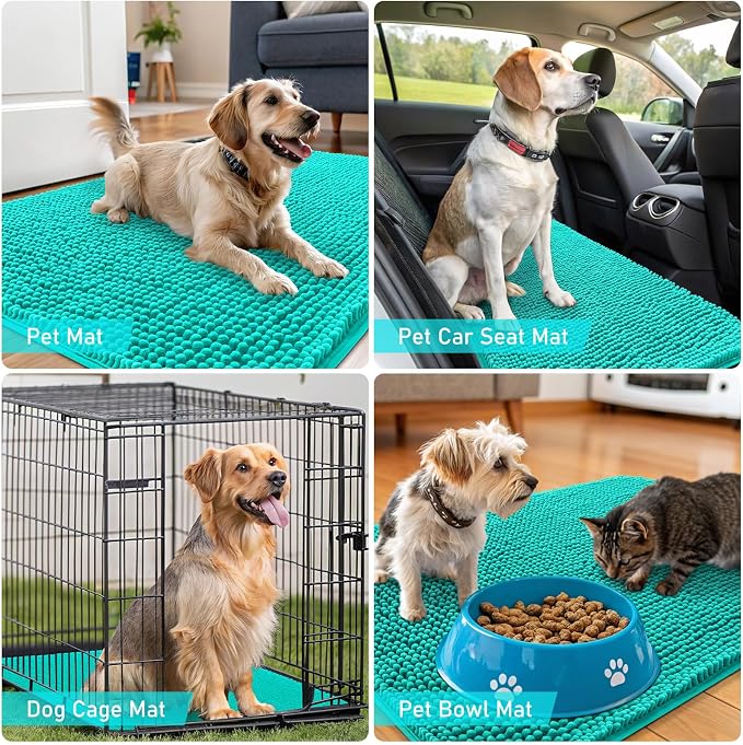 OLANLY Dog Door Mat for Muddy Paws 40x32, Super Absorbent Chenille Mud Mat | - Image 7