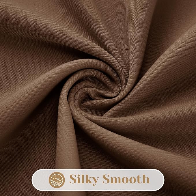 HOMEIDEAS Non-See-Through Brown Privacy Sheer Kitchen Curtains, 30 X 36 Inches - Image 7