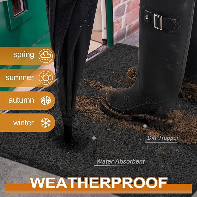Mibao Dirt Trapper Door Mat for Indoor Outdoor, Waterproof All-Season, - Image 3