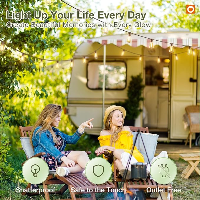 addlon 102(96+6) FT Solar String Lights Waterproof,Patio Light Solar Powered with Remote & USB Port 3 Modes, 30+2 LED Shatterproof Bulbs Outdoor Lighting for Camping Backyard Garden