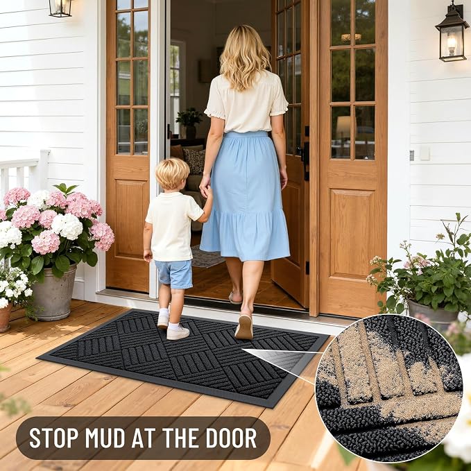 OLANLY Front Door Mat Outside Entrance 35x23, Waterproof Heavy-Duty Doormat | - Image 7