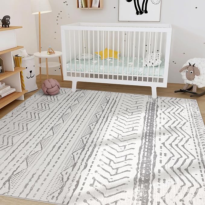 Nakagishi Area Rugs 9x12 Living Room: Washable Boho Large Neutral Modern Soft - Image 8