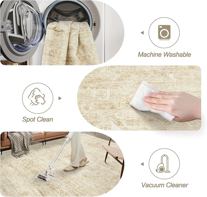 Soalmost Washable Area Rug 8x10, Large Soft Rugs - Image 4