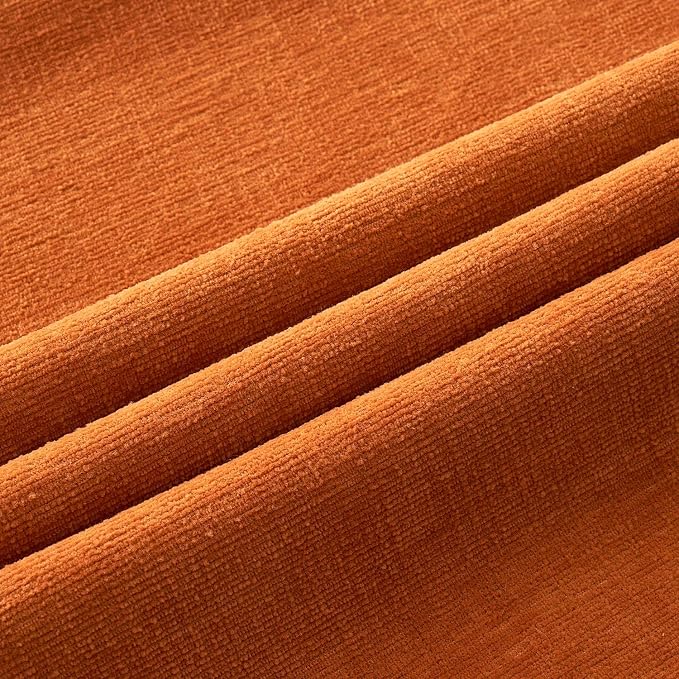 MIULEE Fall Orange Chenille Couch Lumbar Throw Pillow Covers, 12x20 | Set of 2 - Image 2