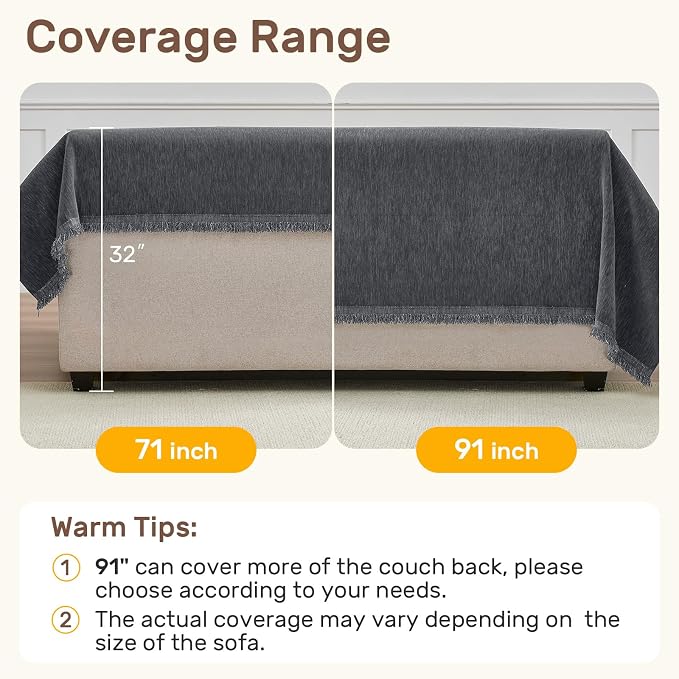2 Pieces Sectional Couch Covers L Shaped Cover XL Dark Gray | Thick Washable - Image 5