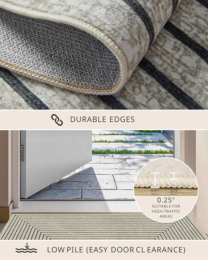 Latte&Fog 10x14 Area Rug for Living Room, Extra Large Beige Modern Abstract - Image 5