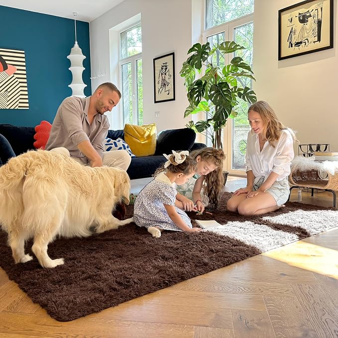 OLANLY 3x4 Machine Washable Accent Rug, Soft Fluffy Shaggy Area Rug - Image 7