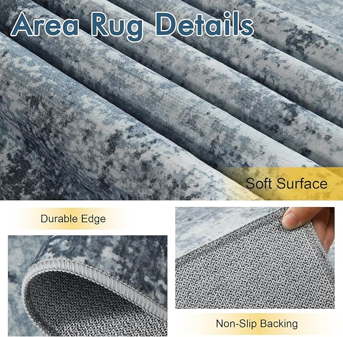 8x10 Ft Large Area Rugs for Living Room, Soft Non-Slip Washable Rugs Modern - Image 5