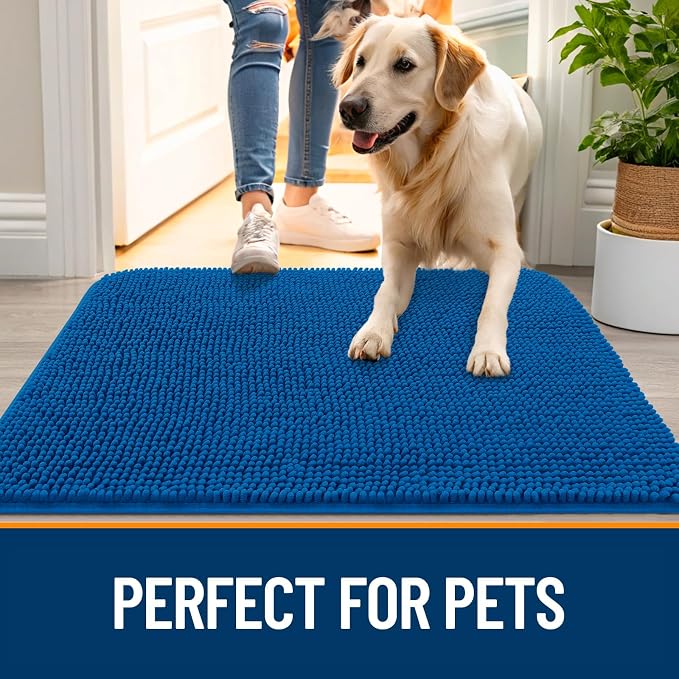 OLANLY Dog Door Mat for Muddy Paws 47x17, Super Absorbent Chenille Mud Mat | - Image 6