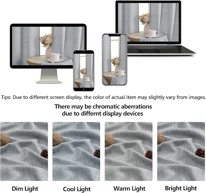 OWENIE Grey Valances for Windows 1 Pcs 22 Inch Length, Light Filtering Textured - Image 9