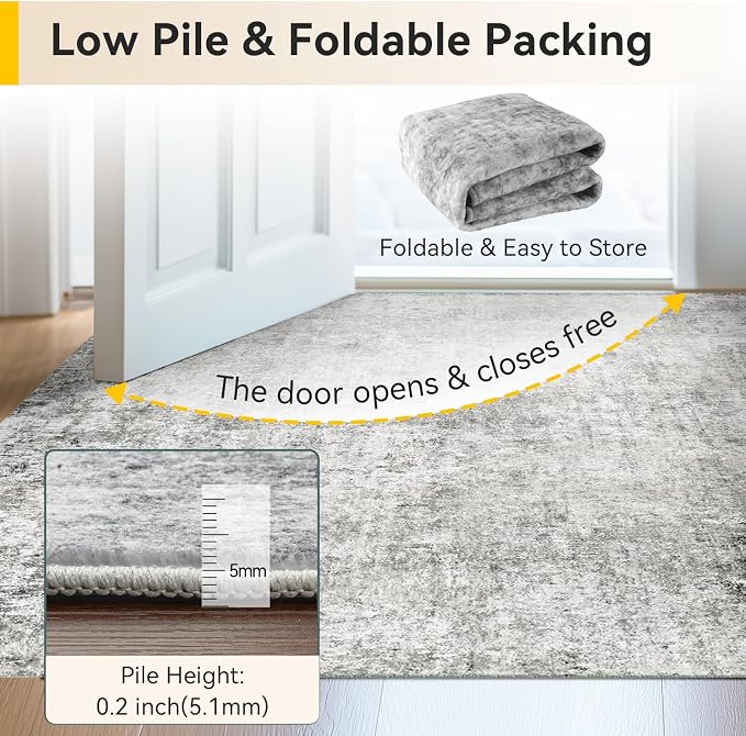 RELEANY Washable Runner 2'x10' Abstract Area Rug - Image 8