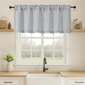 OVZME Grey Valance for Windows, Light Filtering Faux Linen Textured Small by OVZME