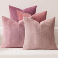 MIULEE Soft Corduroy Decorative Throw Pillow Covers Purple Pink 20x20 | Set of 4 by MIULEE