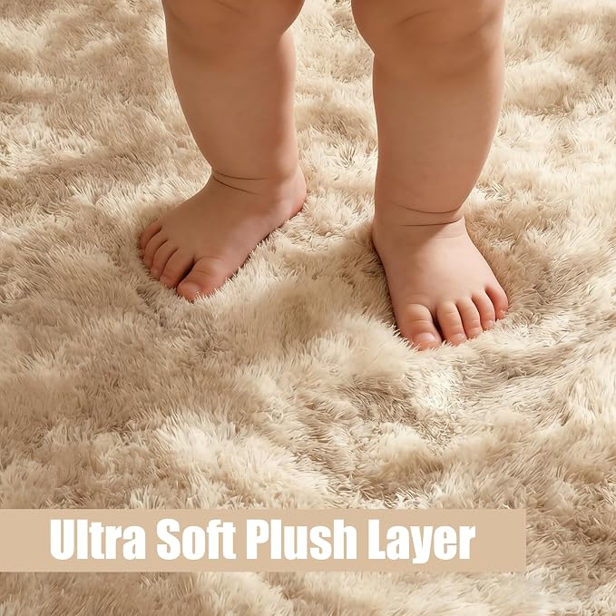 Shag Area Rug for Bedroom 4x6, Fluffy Area Rugs for Living Room, Soft Fuzzy Rug - Image 2