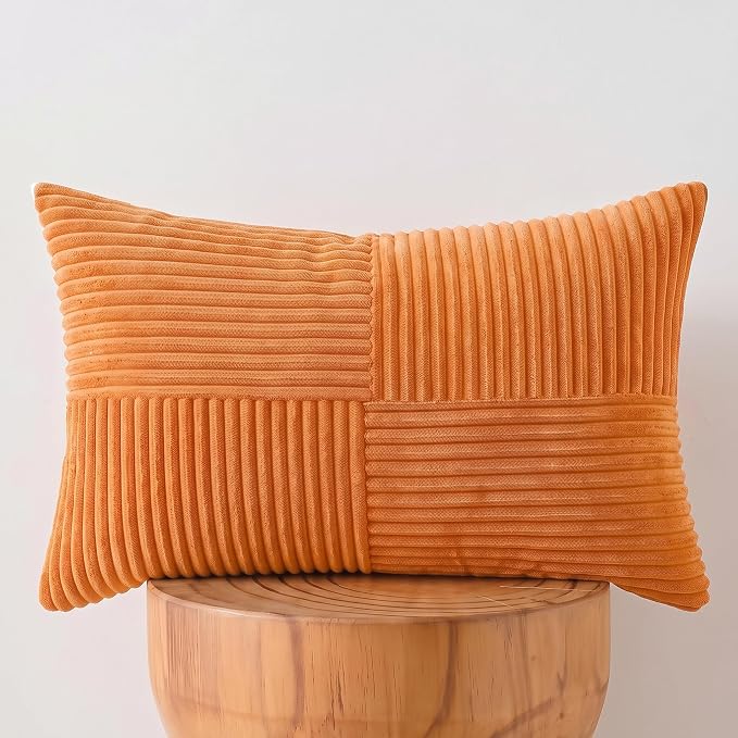Fancy Homi 2 Packs Orange Lumbar Decorative Throw Pillow Covers 16x32 Inch - Image 7