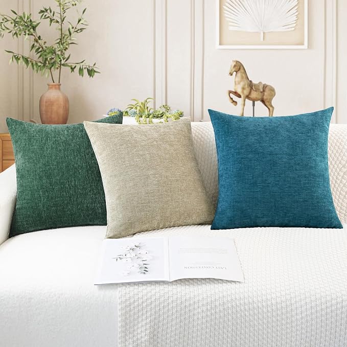CaliTime Decorative Couch Throw Pillow Covers 22 X 22 Inches Dark Green | Pack - Image 5
