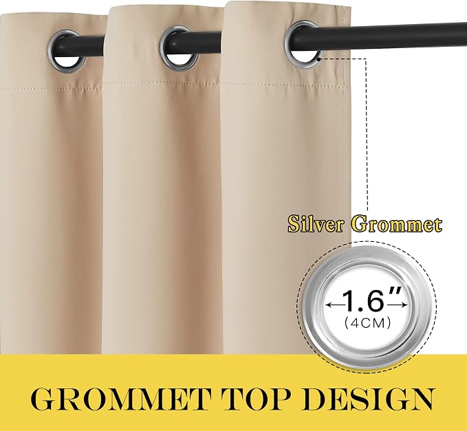NICETOWN Room Darkening Biscotti Beige Curtain - Image 3