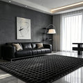 Black Rabbit Plush Rug 5'x7', Fluffy Shaggy Area Rug by CHOVY