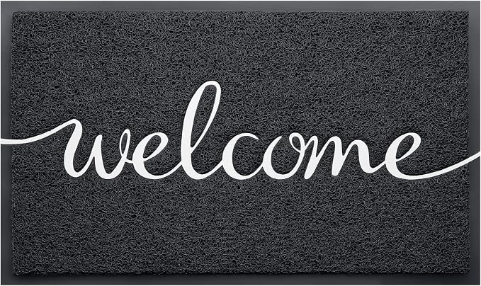 CozyBounty Black Door Mat Welcome Mats Outdoor Indoor Non-Slip Doormat by CozyBounty