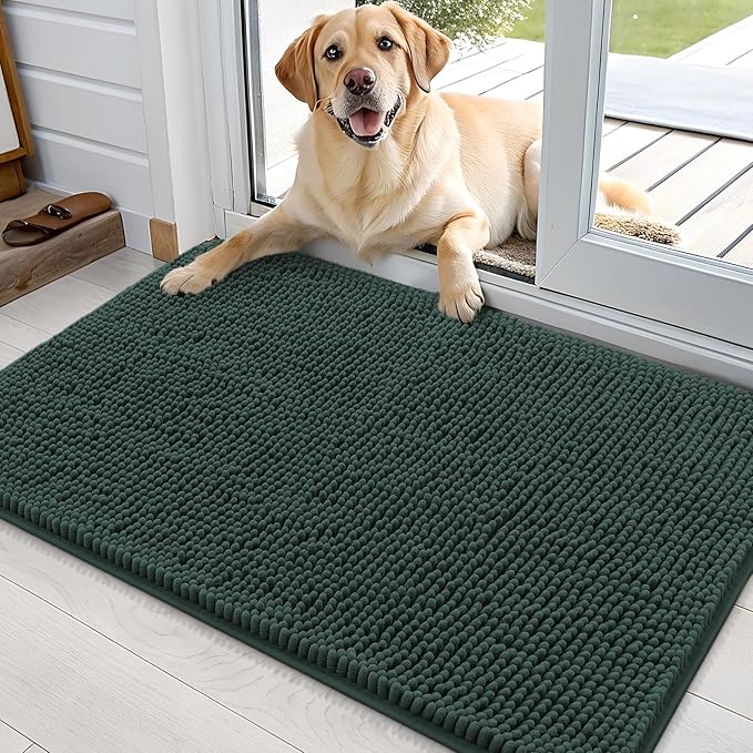 OLANLY Dog Door Mat for Muddy Paws 35x24, Super Absorbent Chenille Mud Mat | by OLANLY