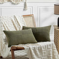 Fancy Homi 2 Packs Olive Green Lumbar Decorative Throw Pillow Covers 20x28 Inch by Fancy+Homi