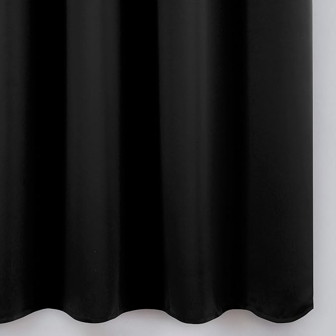 Black Blackout Curtains 34 x 54 Inch Length/Set of 2 Curtain Panels/Thermal - Image 9