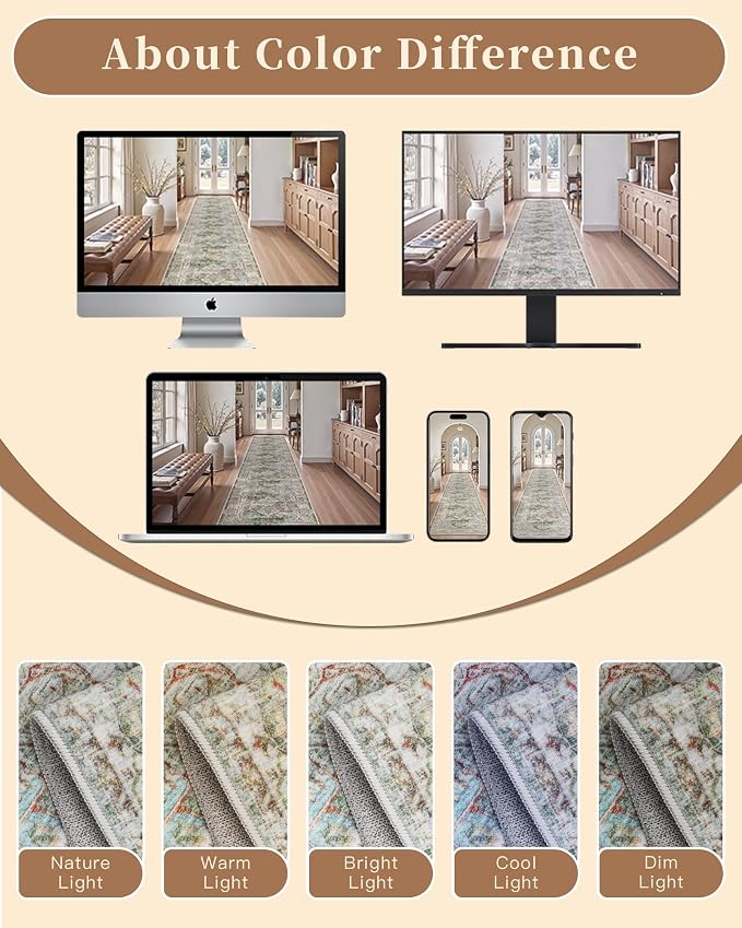 Madane Hallway Runner Rug 2x8 Washable Kitchen Rugs Non-Slip, Soft Ultra-Thin - Image 9