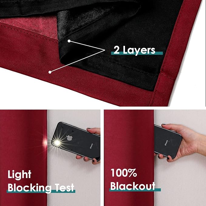 ChrisDowa 100% Blackout Curtains 80 inch Long - Image 4