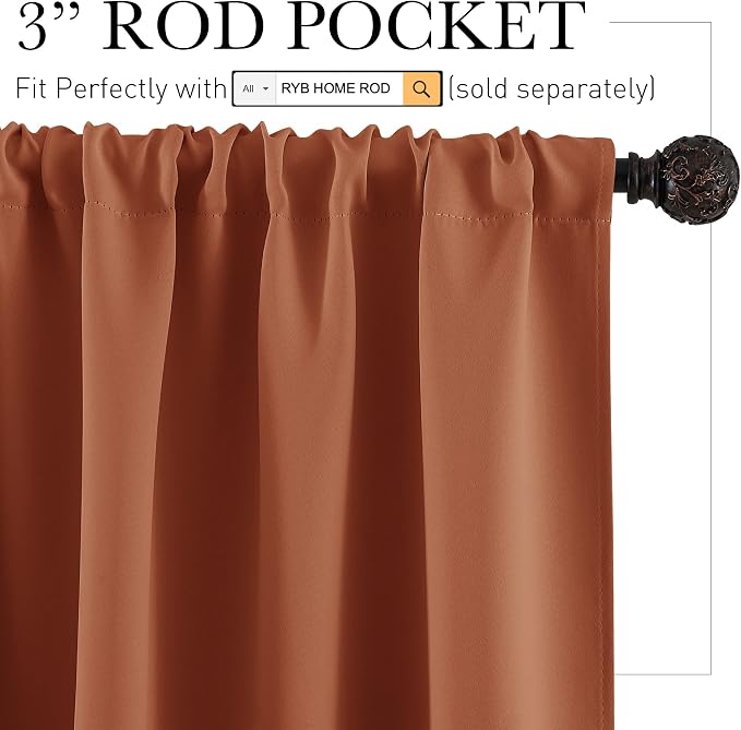 RYB HOME 54 inch Blackout Curtains - Image 2