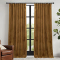 RYB HOME Gold Brown Velvet Curtains, Light Blocking, Energy Saving, Vintage by RYBHOME