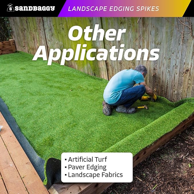 Sandbaggy 6 inch Galvanized Landscape Edging Spikes - Spiral Landscape Nails - 7 Gauge Steel - Great for Hard Rocky Soil - Also Great for Paver Edging, Artificial Turf, Landscape Fabric (400, 6 inch)