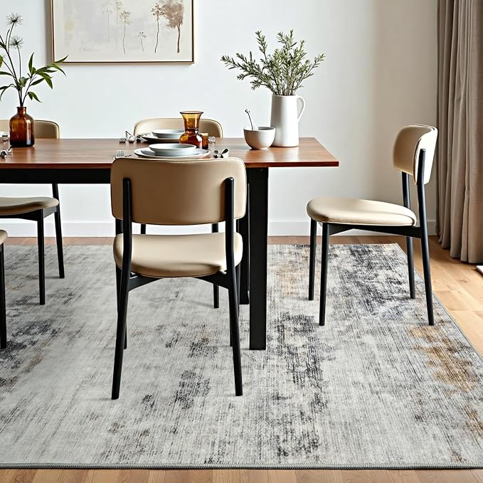 Toneed Abstract Area Rug 6x9 Modern Washable Rug Soft Non Slip Rug Low Pile - Image 3