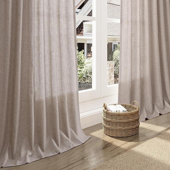 Brownish Grey Linen Curtains 96 Inches Long - Image 6