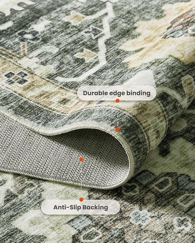AMADA HOMEFURNISHING 9x12 Washable Area Rug, Low-Profile Large Area Rug - Image 7