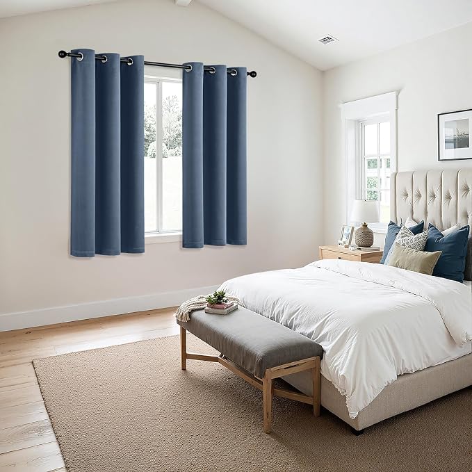 MIULEE Blackout Curtains for Bedroom 2 Panels 40 x 54 Inch Long Stone Blue | - Image 6