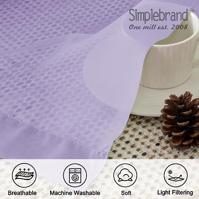 Simplebrand Lavender Sheer Curtains 84 Inches Long, Light Filtering Rod Pocket - Image 7