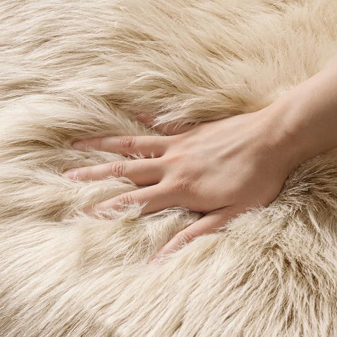 MIULEE Fluffy Area Rug 2'x3' Cloud Faux Fur Sheepskin Rug - Image 4
