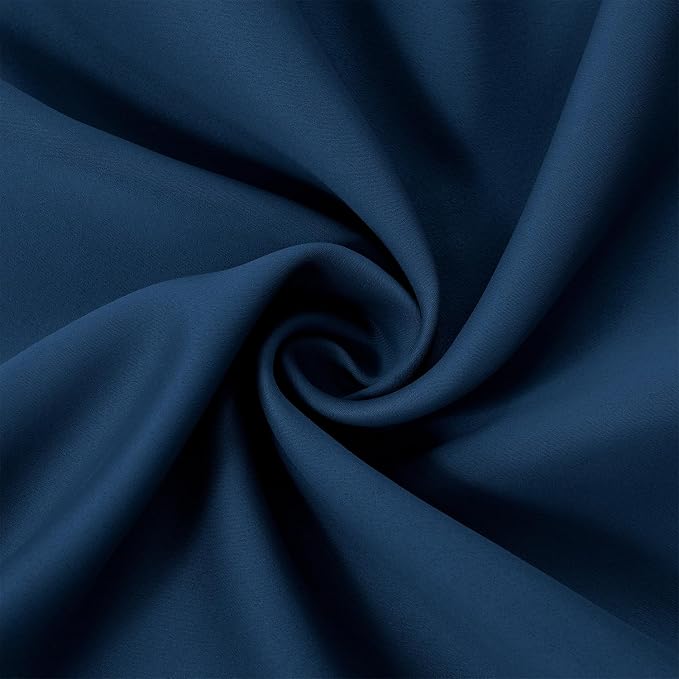 Navy Blue Blackout Curtains/52 x 45 Inch/Set of 2 Panels Room Darkening Short - Image 5