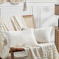 Fancy Homi 2 Packs Cream White Lumbar Decorative Throw Pillow Covers 16x32 Inch by Fancy+Homi
