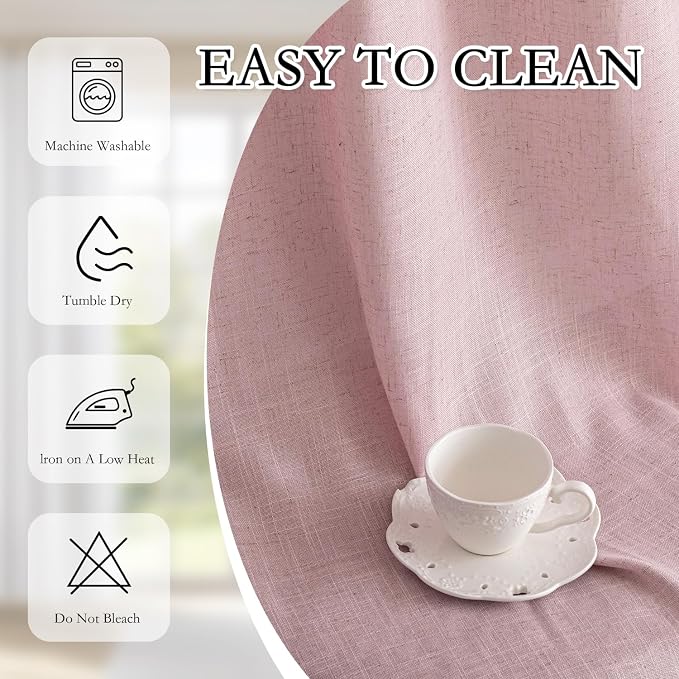 MYSKY HOME 96 Inches Length Pink Curtains - Image 8
